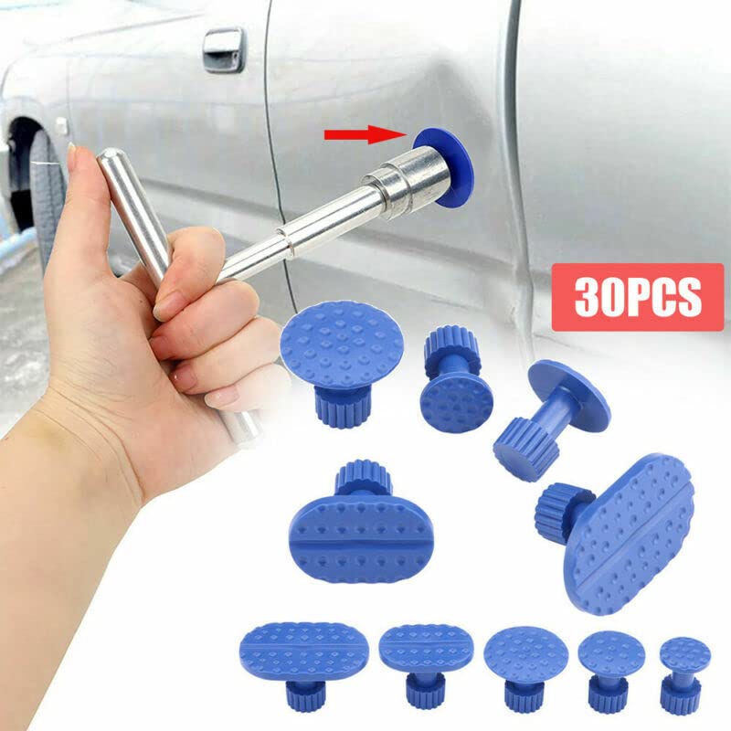 Estink Pulling Tabs Kit, 30pcs Car Body Dent Removal Repair Pulling Tabs Tools Paintless Dent Repair Tools Glue Puller Tabs Set Auto Body Paintless Dent Removal Tabs Kit for Vehicles Refrigerator Motorcycle - Image 4